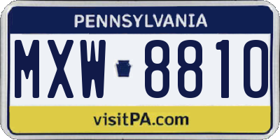 PA license plate MXW8810