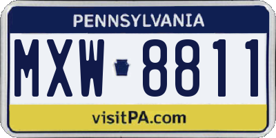 PA license plate MXW8811