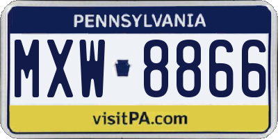 PA license plate MXW8866