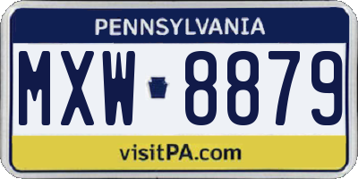PA license plate MXW8879