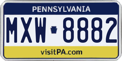 PA license plate MXW8882