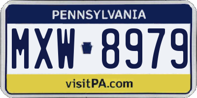PA license plate MXW8979