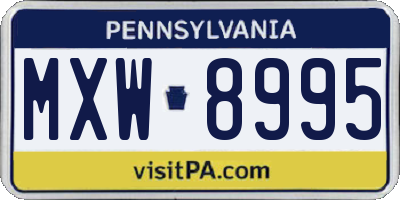 PA license plate MXW8995