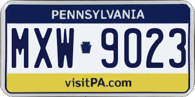PA license plate MXW9023
