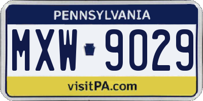 PA license plate MXW9029