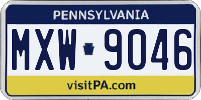 PA license plate MXW9046