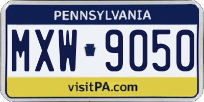PA license plate MXW9050