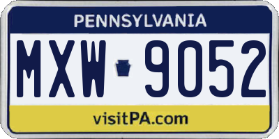 PA license plate MXW9052