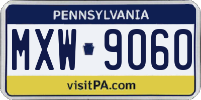 PA license plate MXW9060