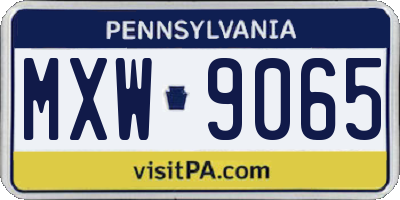 PA license plate MXW9065