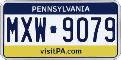 PA license plate MXW9079