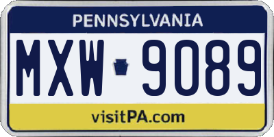 PA license plate MXW9089