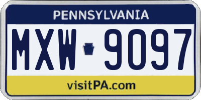 PA license plate MXW9097