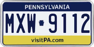 PA license plate MXW9112