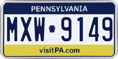 PA license plate MXW9149