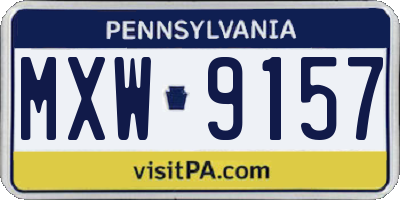 PA license plate MXW9157