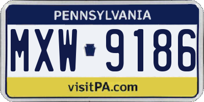 PA license plate MXW9186