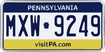 PA license plate MXW9249