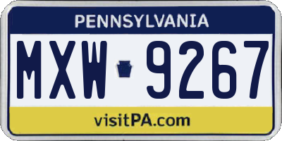 PA license plate MXW9267