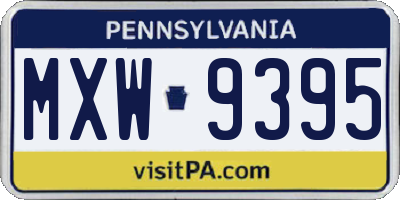 PA license plate MXW9395