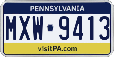 PA license plate MXW9413