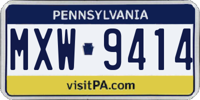 PA license plate MXW9414