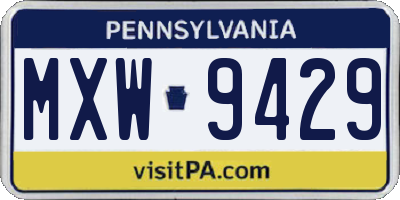 PA license plate MXW9429