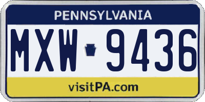 PA license plate MXW9436