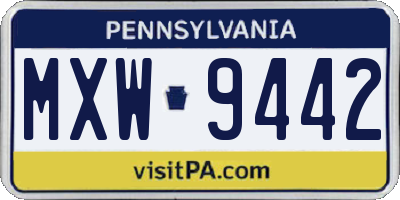 PA license plate MXW9442