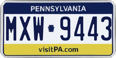 PA license plate MXW9443