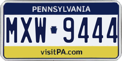 PA license plate MXW9444