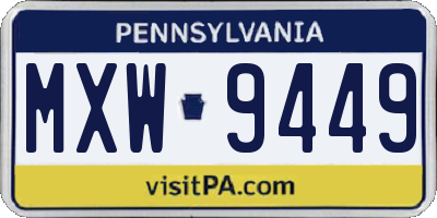 PA license plate MXW9449