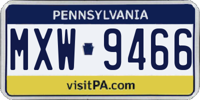 PA license plate MXW9466