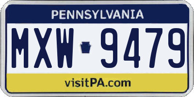 PA license plate MXW9479