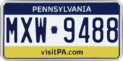 PA license plate MXW9488