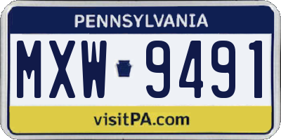 PA license plate MXW9491