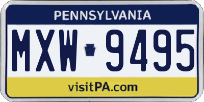 PA license plate MXW9495