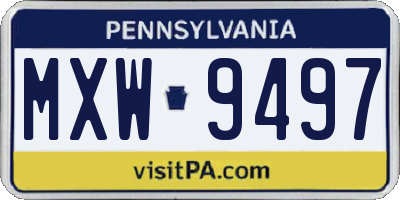 PA license plate MXW9497