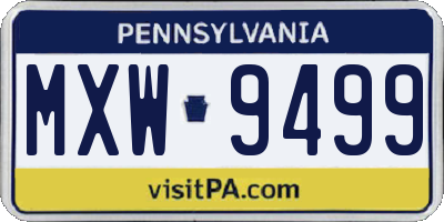 PA license plate MXW9499