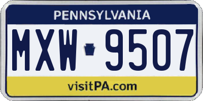 PA license plate MXW9507