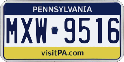 PA license plate MXW9516