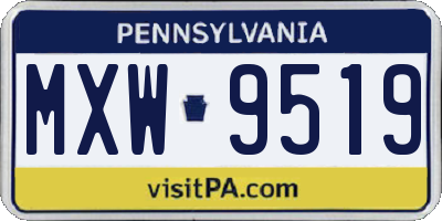 PA license plate MXW9519