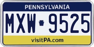 PA license plate MXW9525