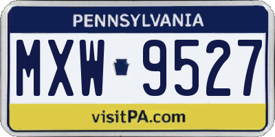 PA license plate MXW9527
