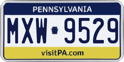 PA license plate MXW9529