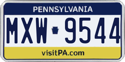 PA license plate MXW9544
