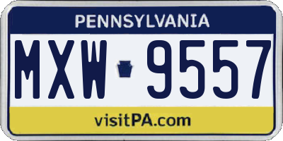 PA license plate MXW9557
