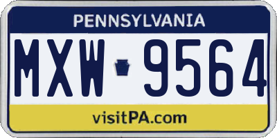 PA license plate MXW9564