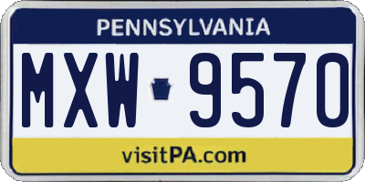 PA license plate MXW9570
