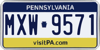 PA license plate MXW9571